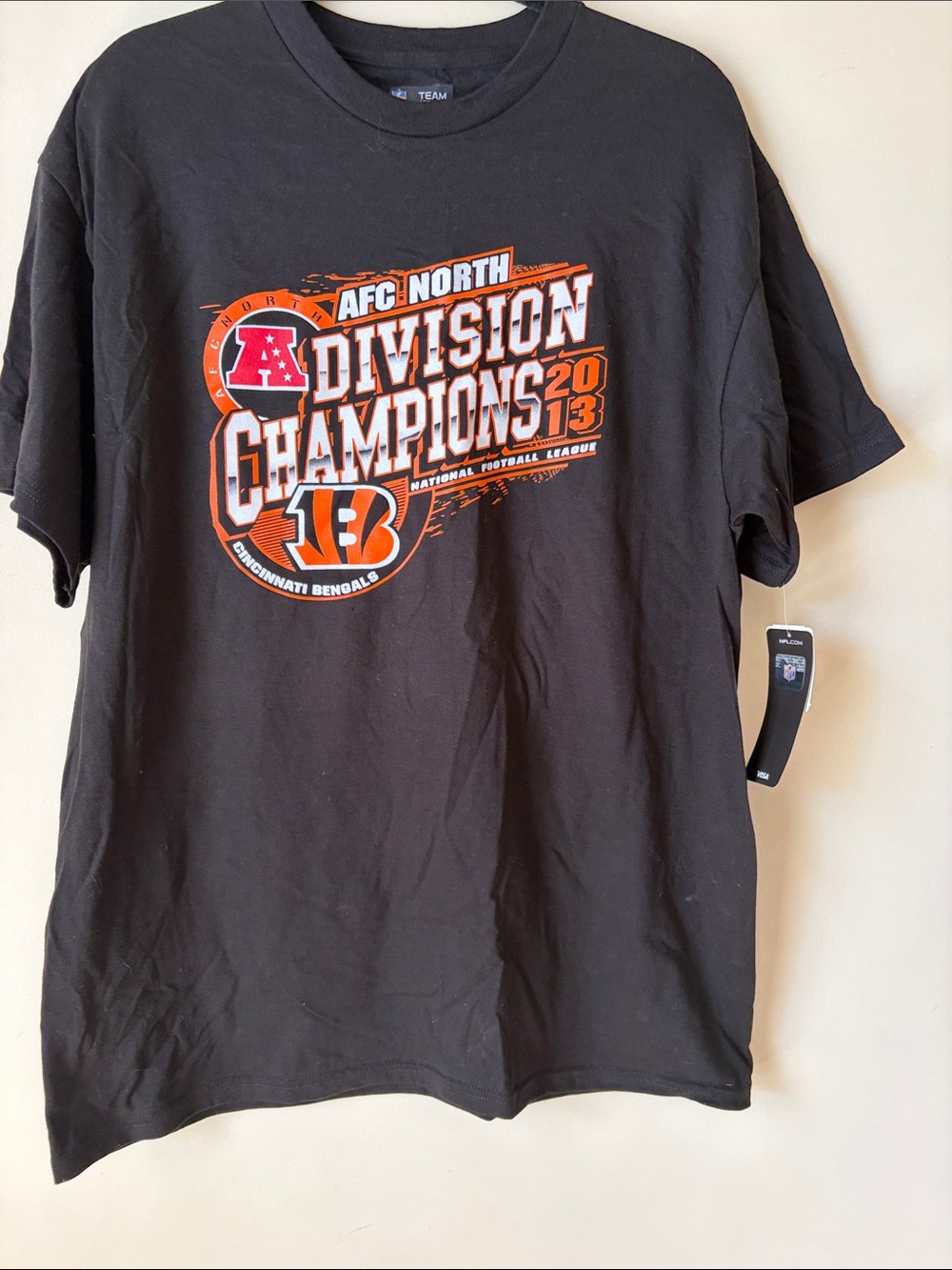 Cincinnati Bengals AFC North Division Champions 2013 Tee - Black & Orange - Picture 1 of 5